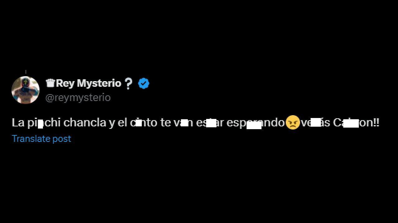 Rey's tweet to Dominik Mysterio (Credit: Rey's X/Twitter)